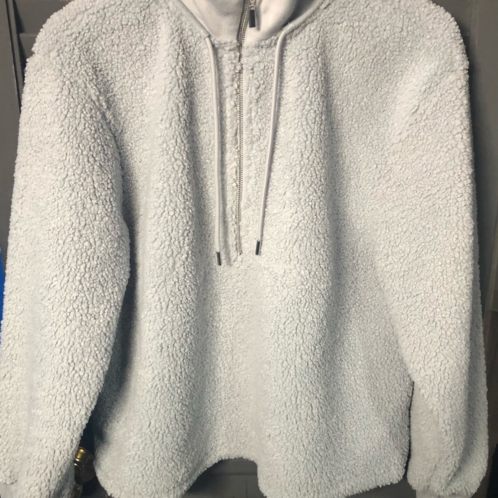 C&C California Faux Shearling Quarter Zip Sweater
